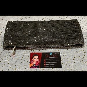 Christian Louboutin Maykimay Strass Hematite Gray Crystal Clutch